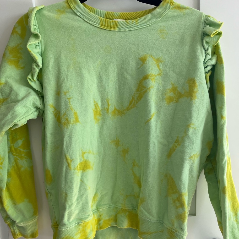 Clare V. Tie dye ruffle sweatshirt